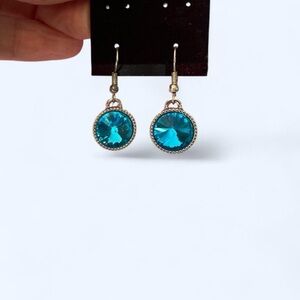Elegant Blue Rhinestone Drop Earrings